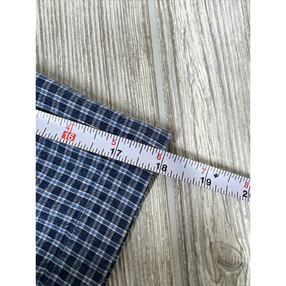 Eddie Bauer Blue Plaid Button Down Collared Short‎ Sleeve Shirt Casual Mens SZ L - Picture 4 of 8